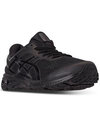 black asic running shoes
