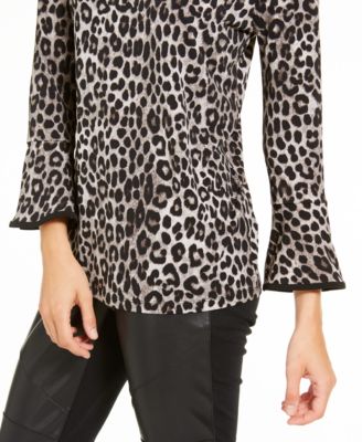 petite leopard print flares