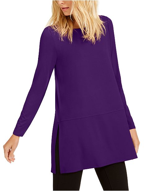 Eileen Fisher Boat Neck Tunic Created For Macy S Reviews Sweaters Women Macy S