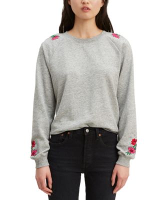 embroidered flower sweatshirt