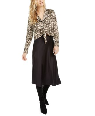 mid length satin skirts macys
