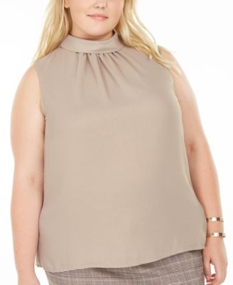 mock neck sleeveless top plus size