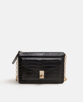 croc effect bag mango