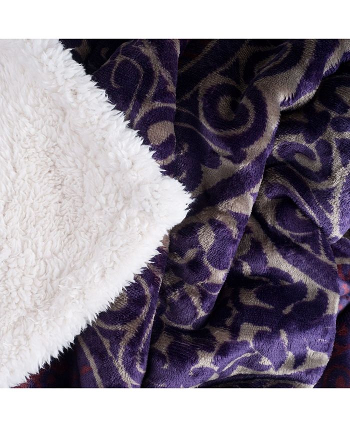Baldwin Home Printed Coral Soft Fleece Sherpa Throw ...