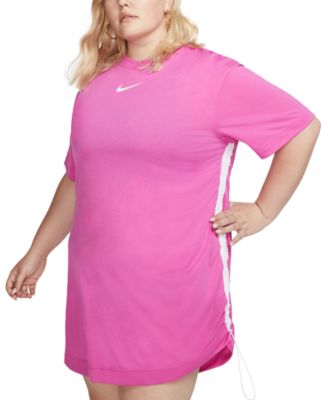 pink t shirt dress plus size 