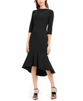 calvin klein ruffle hem dress