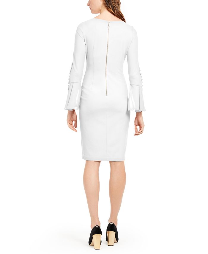 Calvin Klein Petite Chiffon Bell-Sleeve Sheath Dress & Reviews ...