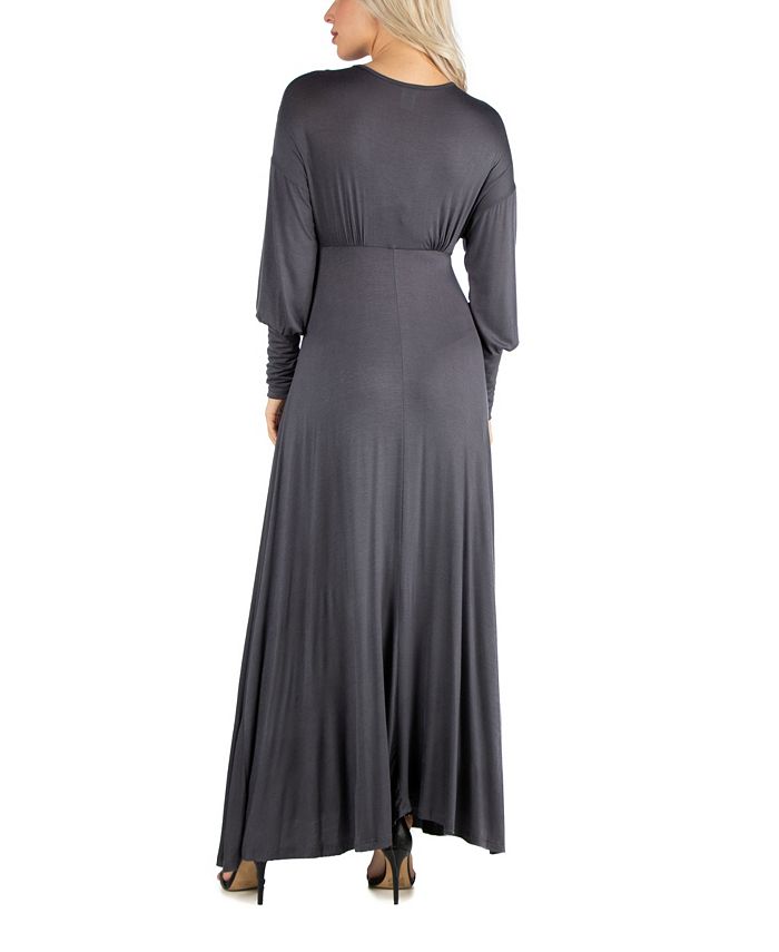 24seven Comfort Apparel Women's Formal Long Sleeve Maxi Dress & Reviews ...