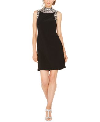mock neck sheath dress