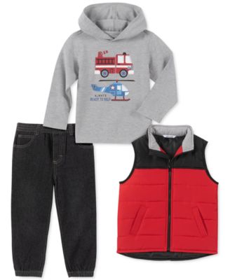 boys red hoodie vest