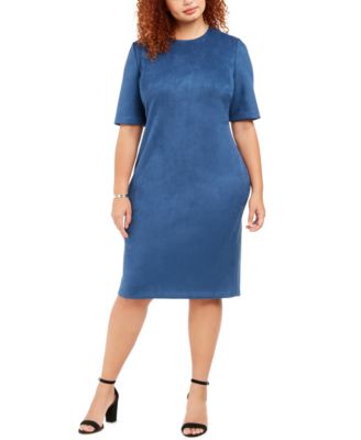 anne klein faux suede dress