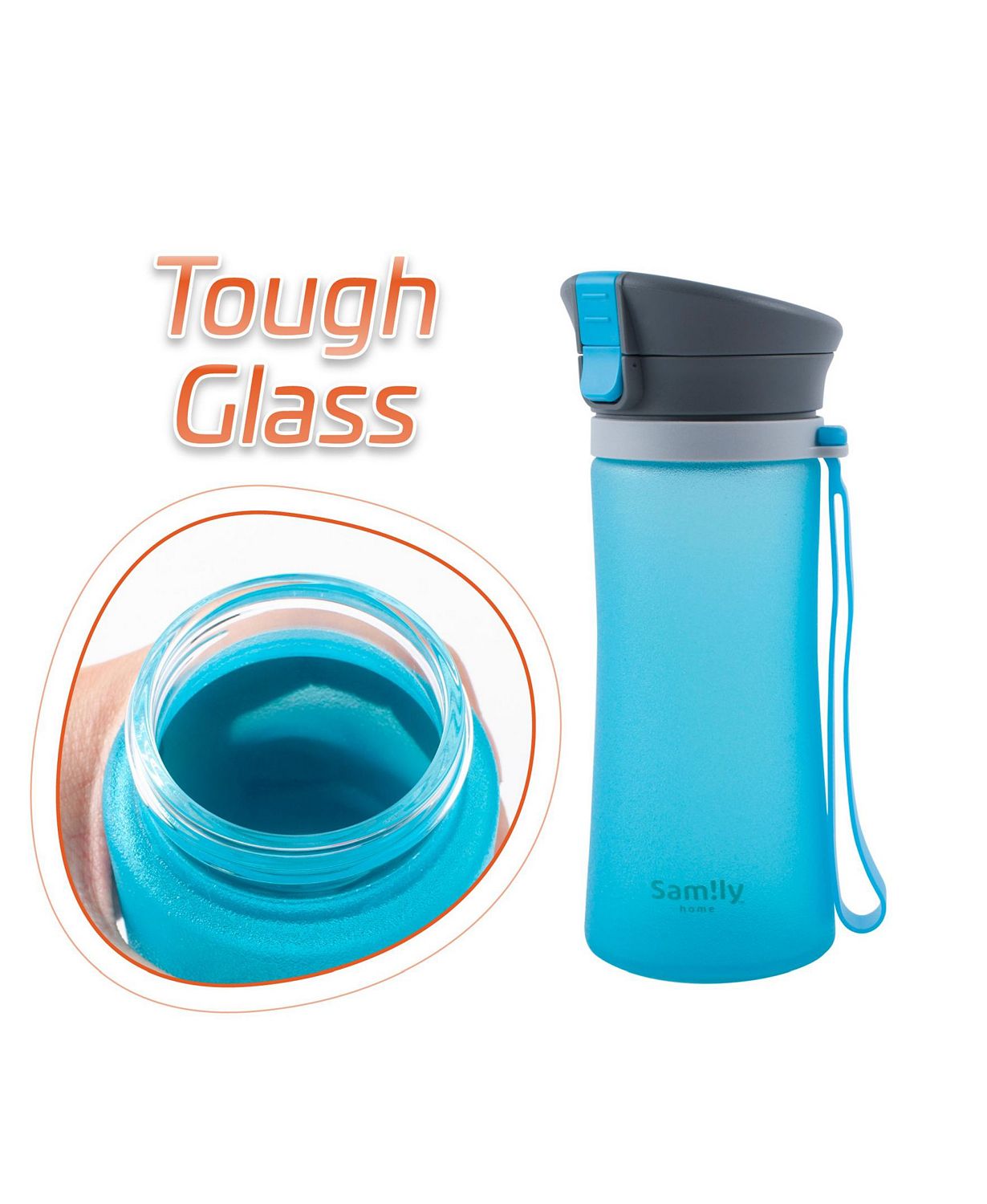 (30% OFF Deal) 13 Oz Flip-Top Silicone Coated BPA-Free Glass Sports Bottle $27.99