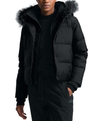north face black fur jacket