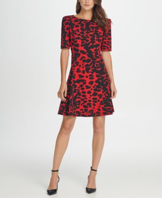 a line leopard print dress