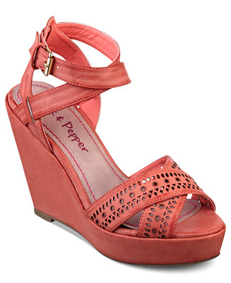 Pink and Pepper Fiora Platform Wedge Sandals - Shoes - Macy's