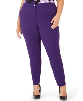 purple plus size pants