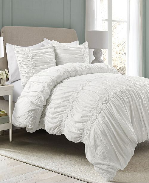 Lush Decor Darla Ruched 3 Piece King Comforter Set Reviews Bed In A Bag Bed Bath Macy S
