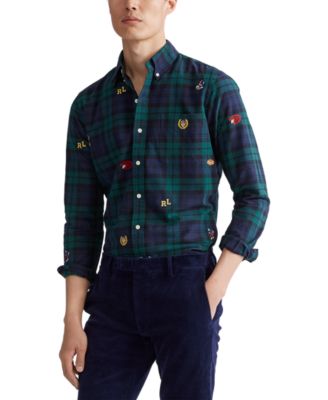 polo ralph lauren men's classic fit plaid oxford shirt