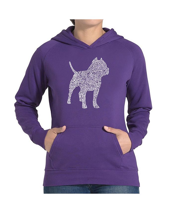 women s word art hooded sweatshirt pitbull