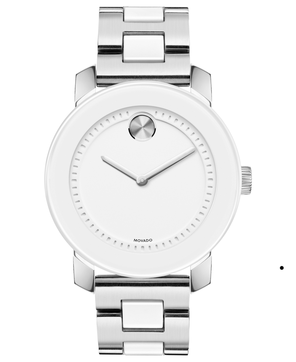 Movado Unisex Swiss Bold White TR90 and Stainless Steel Bracelet Watch 36mm 3600162   Watches   Jewelry & Watches