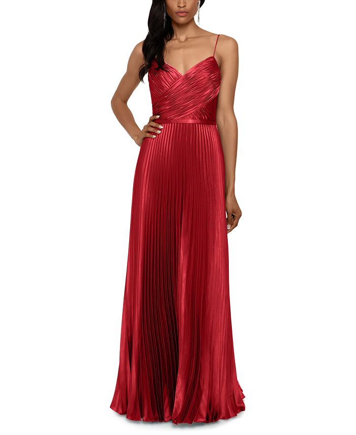 betsy and adam pleated gown