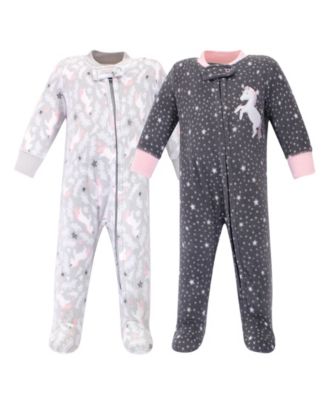 fleece baby girl sleepers