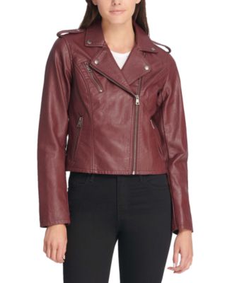 levi's women's leather moto jacket