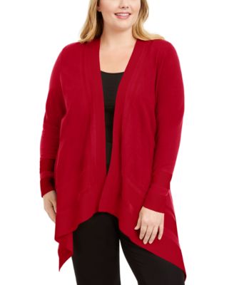 plus size red cardigan