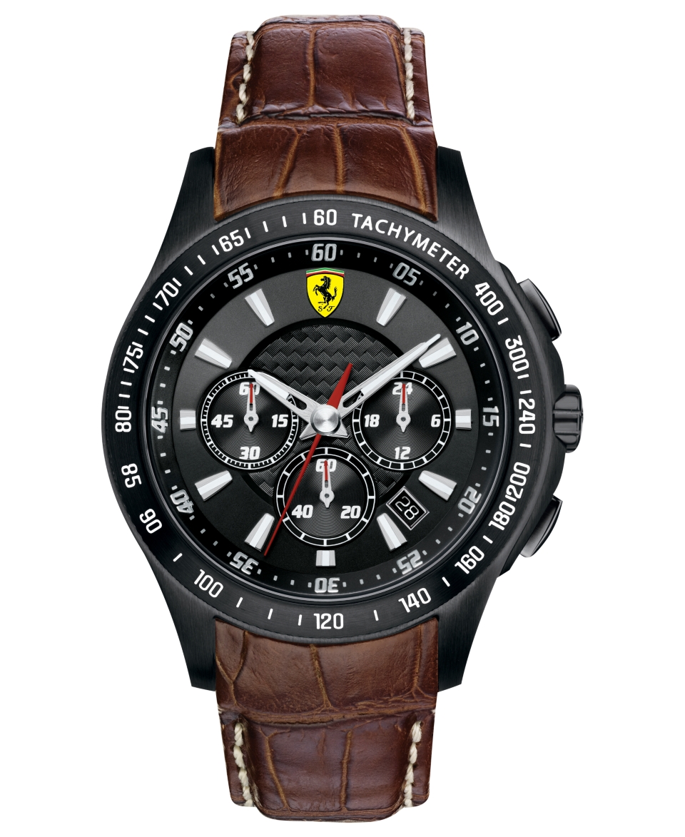 Scuderia Ferrari Watch, Mens Chronograph Scuderia Brown Leather Strap 44mm 830045   Watches   Jewelry & Watches