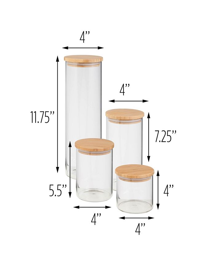 Honey Can Do 4Pc. Glass & Bamboo Canister Set & Reviews Cleaning