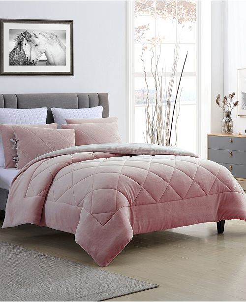 Cathay Home Inc Ultra Soft Fleece And Microfiber Reversible Comforter Set Reviews Comforters Fashion Bed Bath Macy S
