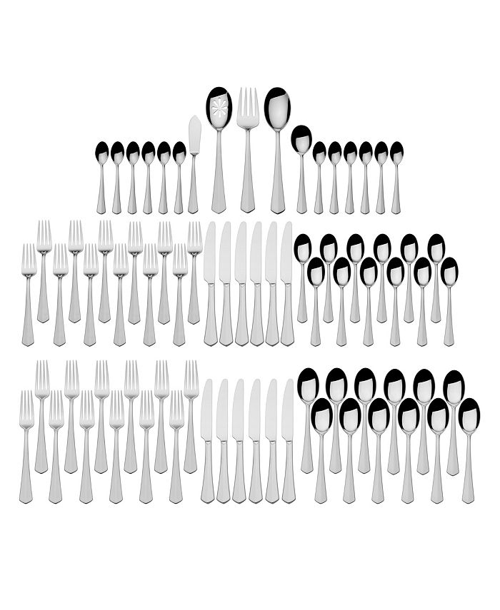 Mikasa Felix 101 Piece 18 10 Stainless Steel Flatware Set Service For 12 Reviews Flatware Dining Macy S Salad forks dinner forks dinner knives teaspoons dinner spoons; mikasa