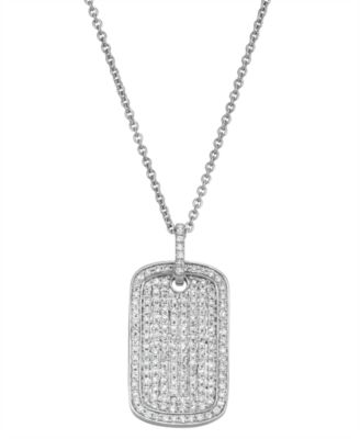 Dog Tag Necklace in 14K White Gold \u0026 