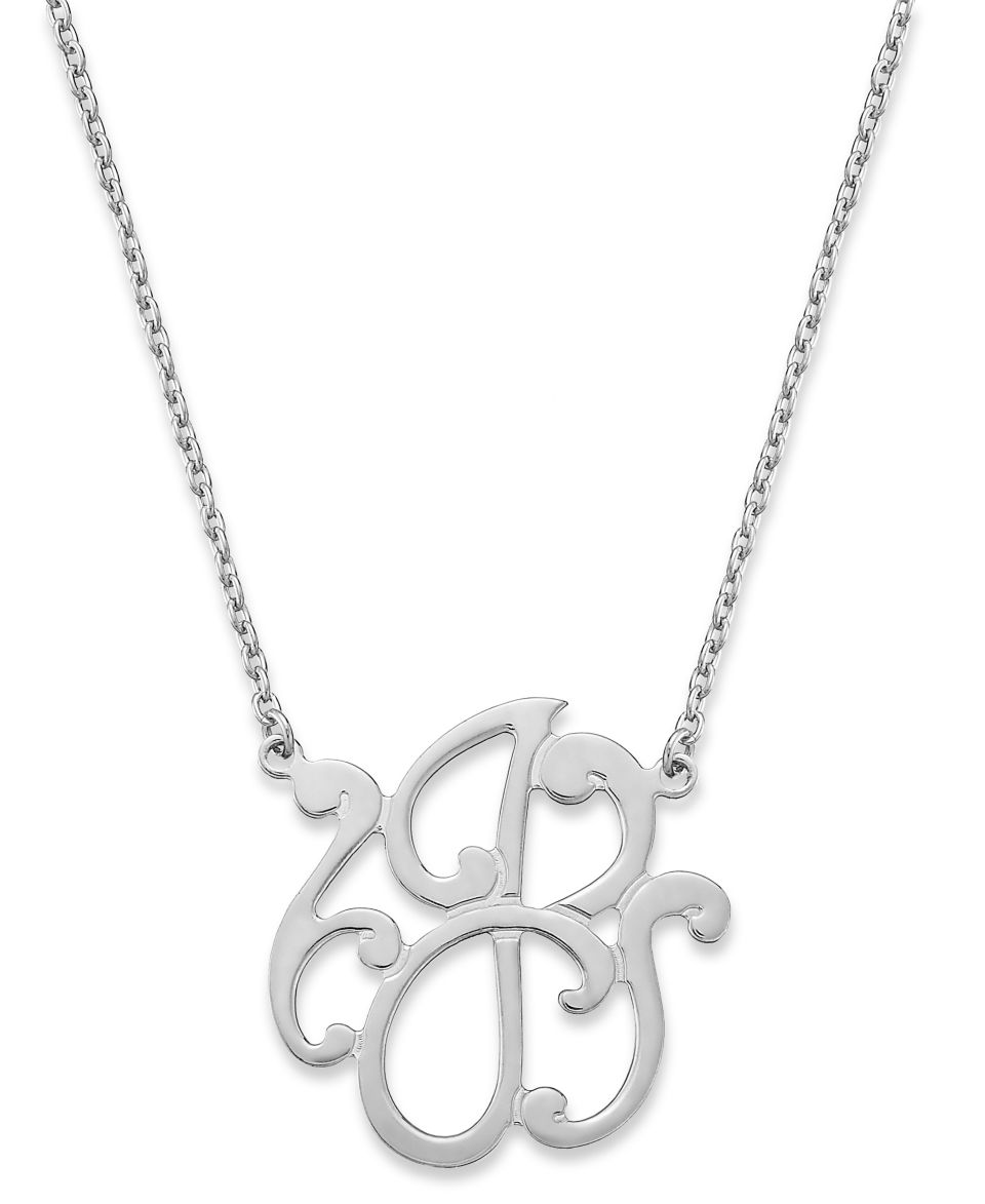 Giani Bernini Sterling Silver Necklace, B Initial Pendant Necklace   Necklaces   Jewelry & Watches