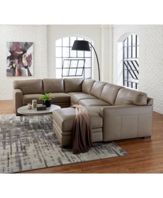 Furniture Avenell Leather Sectional and 