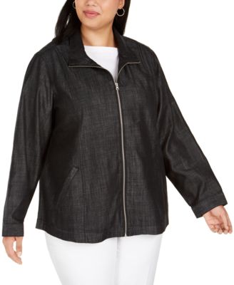 macys plus size jean jacket