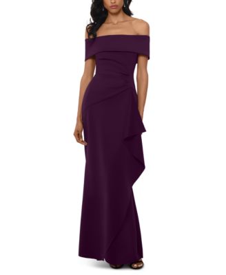 XSCAPE Petite Off-The-Shoulder Ruffled 