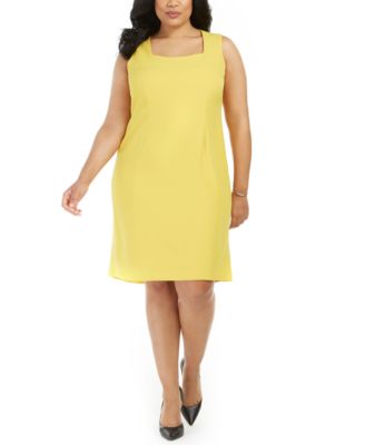 macys plus size yellow dresses