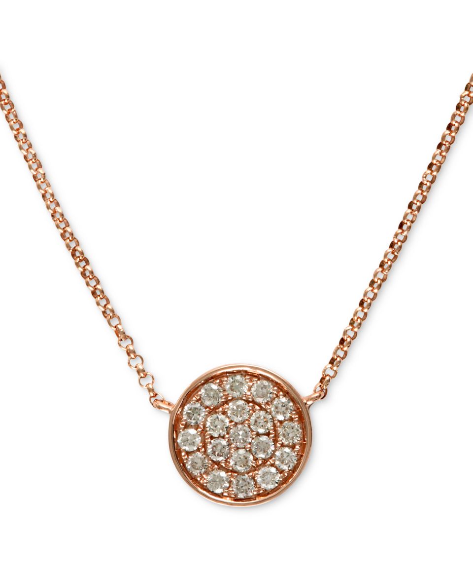 Trio by EFFY Diamond Disc Pendant Necklace (1/4 ct. t.w.) in 14k Gold   Necklaces   Jewelry & Watches