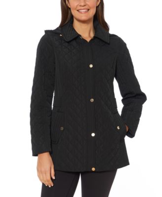 jones new york hooded quilted coat