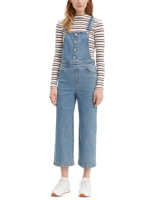 Levi's Cropped Wide-Leg Overalls 