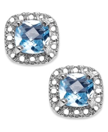 Victoria Townsend Sterling Silver Earrings, Blue Topaz (1-1/5 ct. t.w ...
