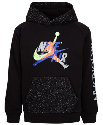 kids print contrast fleece hoodie