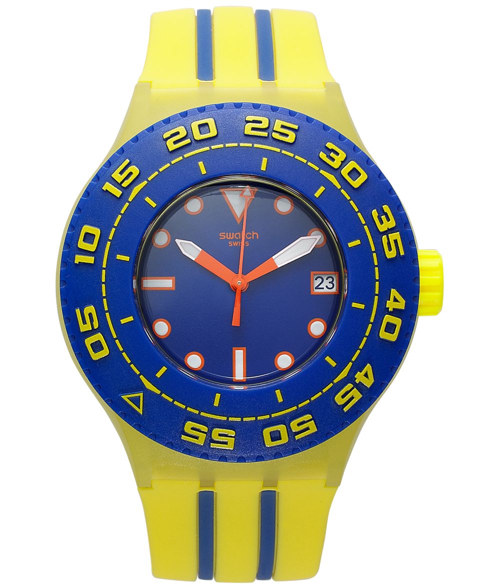 Swatch Watch, Unisex Swiss Chlorofish White Silicone Strap 44mm SUUK100   Watches   Jewelry & Watches