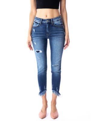 kancan frayed ankle jeans