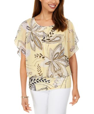 macys flutter sleeve top