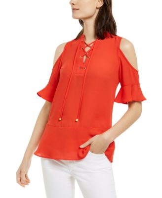 michael kors cold shoulder top