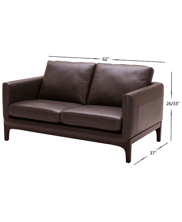 Furniture Yazlan 62" Leather Loveseat & Reviews Furniture Macy's