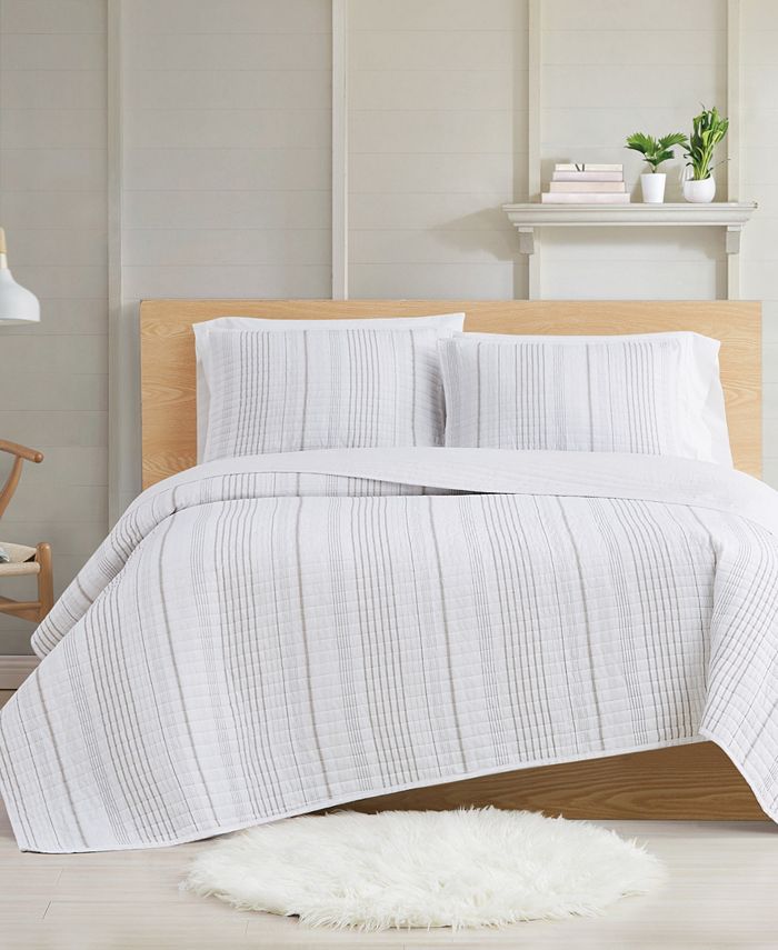 Cottage Classics Farmhouse Stripe 3 Piece King Quilt Set Reviews Quilts Bedspreads Bed Bath Macy S