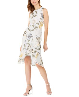 calvin klein high low dress white